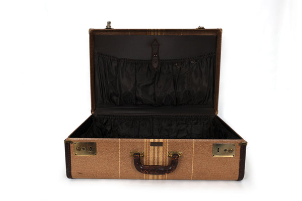 Vintage Striped Sky-Lite Suitcase by Crown