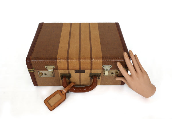 Little Striped Vintage Suitcase by Crown