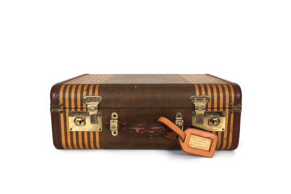 Little Striped Vintage Suitcase with Key