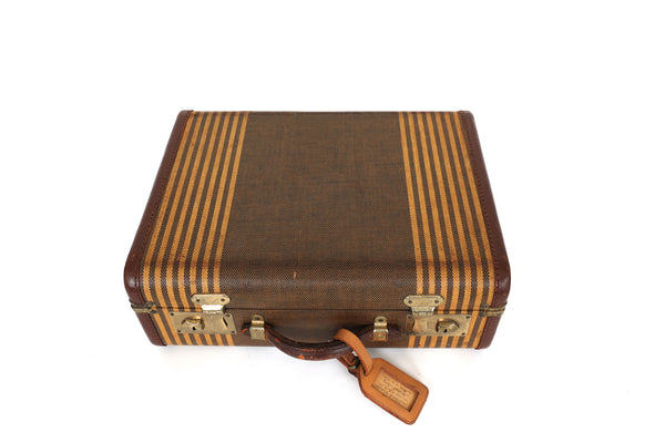 Little Striped Vintage Suitcase with Key