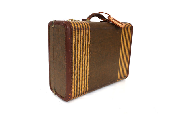 Little Striped Vintage Suitcase with Key