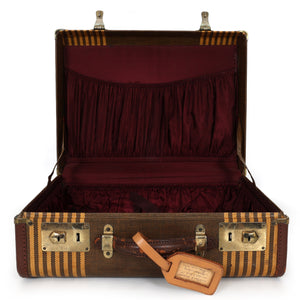 Little Striped Vintage Suitcase with Key