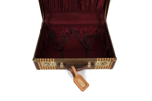 Little Striped Vintage Suitcase with Key