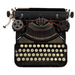 REFRESHED 1930'S Corona Four Manual Typewriter in Black and Gold