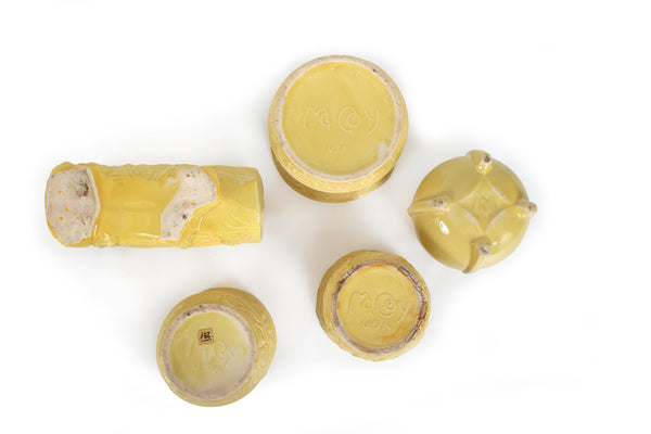 Set of 5 Vintage McCoy Planters in Yellow