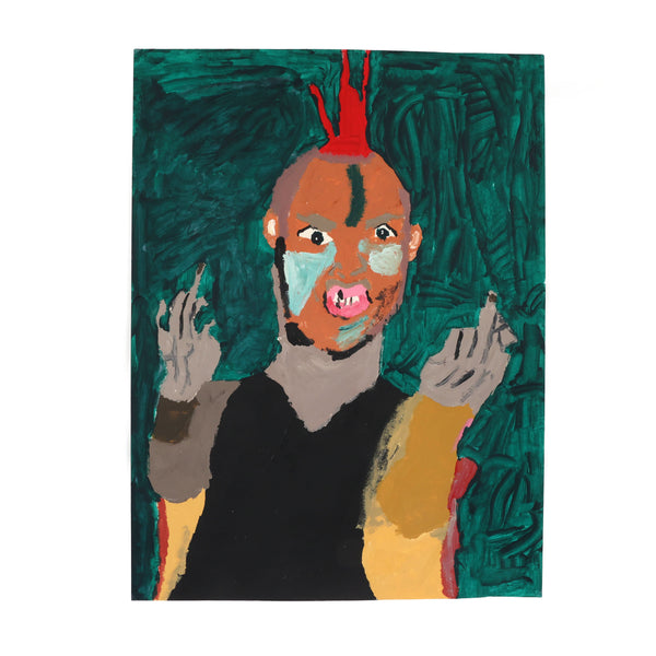 Double F You Original Outsider Art Acrylic Painting