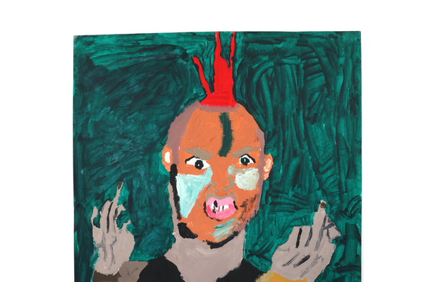 Double F You Original Outsider Art Acrylic Painting