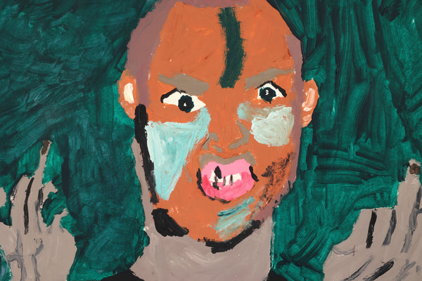 Double F You Original Outsider Art Acrylic Painting