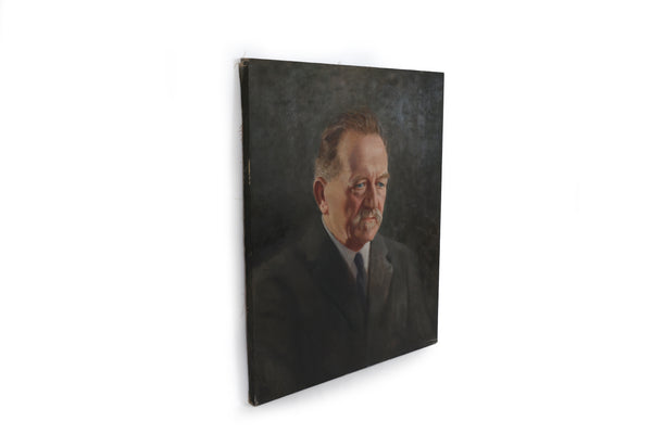 Set of Two Grim and Not So Grim Portrait Paintings of a Businessman - Large Paintings