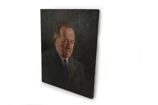 Set of Two Grim and Not So Grim Portrait Paintings of a Businessman - Large Paintings