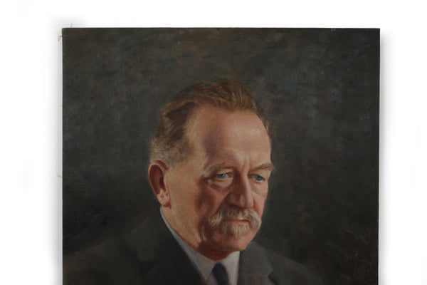 Set of Two Grim and Not So Grim Portrait Paintings of a Businessman - Large Paintings