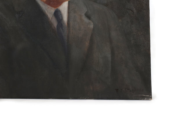 Set of Two Grim and Not So Grim Portrait Paintings of a Businessman - Large Paintings