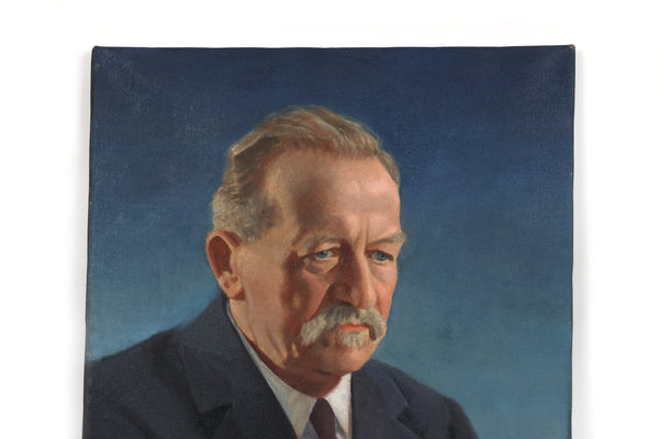 Set of Two Grim and Not So Grim Portrait Paintings of a Businessman - Large Paintings