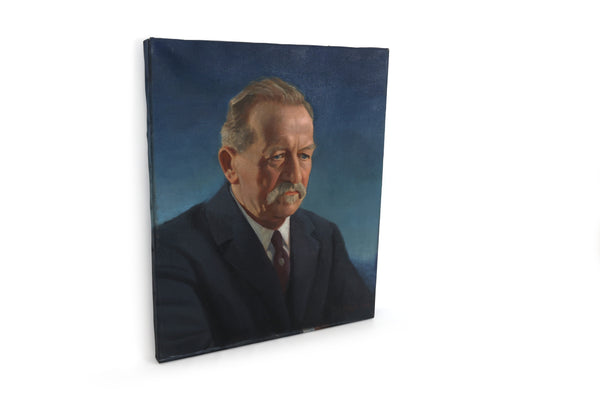 Set of Two Grim and Not So Grim Portrait Paintings of a Businessman - Large Paintings