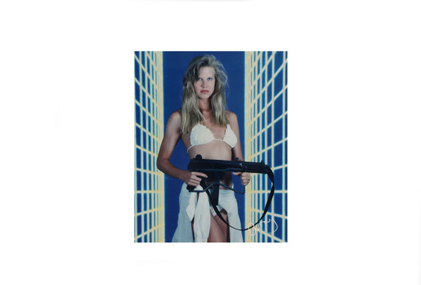 Set of 6 Original Photographs of a Rique Woman with Guns - Vintage 1990's