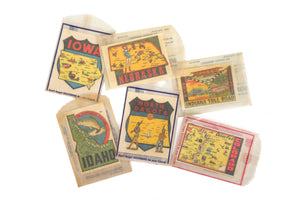 Set of 6 Souvenir State Travel Decal Stickers