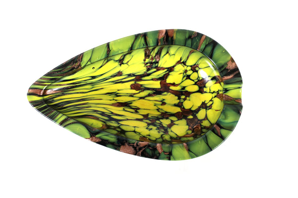 Mid Century Modern Glass Ashtray or Catchall in a Teardrop Shape