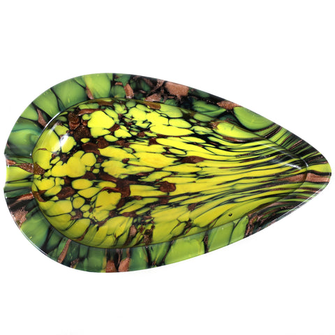 Mid Century Modern Glass Ashtray or Catchall in a Teardrop Shape