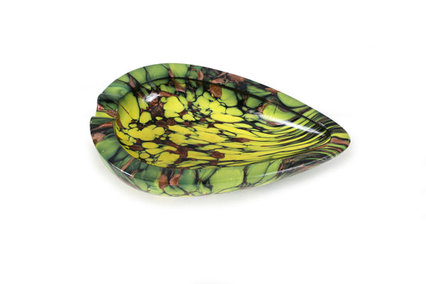 Mid Century Modern Glass Ashtray or Catchall in a Teardrop Shape