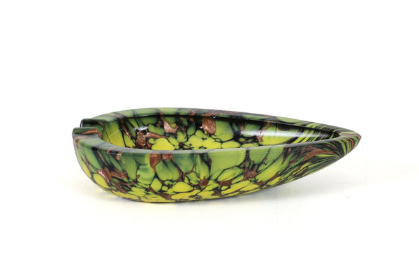 Mid Century Modern Glass Ashtray or Catchall in a Teardrop Shape