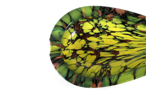 Mid Century Modern Glass Ashtray or Catchall in a Teardrop Shape