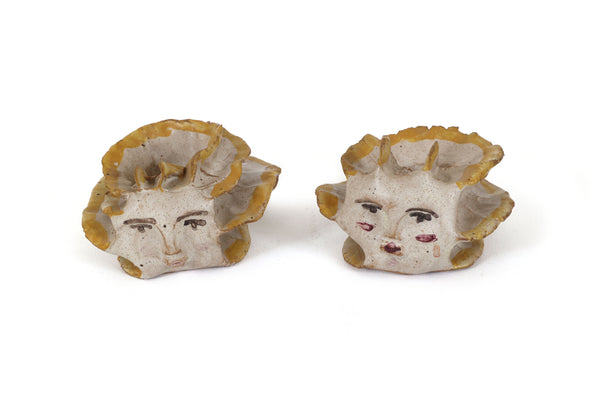 Fun and Unusual Man and Woman Ceramic Candlestick Holders - Handmade