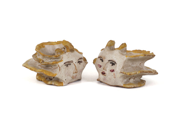 Fun and Unusual Man and Woman Ceramic Candlestick Holders - Handmade