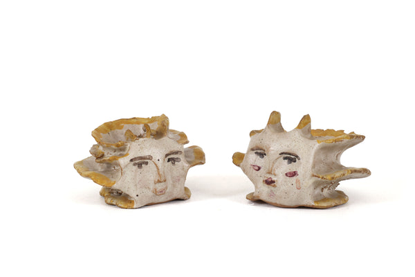 Fun and Unusual Man and Woman Ceramic Candlestick Holders - Handmade