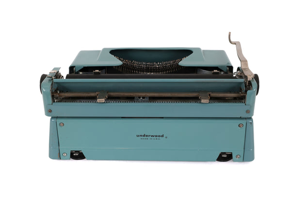 Refreshed Blue Underwood Leader Typewriter in Working Condition