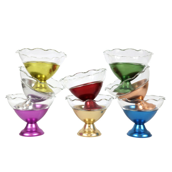 Set of 8 Heller Hostess-Ware Colorama Anodized Aluminium Dessert Cups