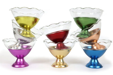 Set of 8 Heller Hostess-Ware Colorama Anodized Aluminium Dessert Cups