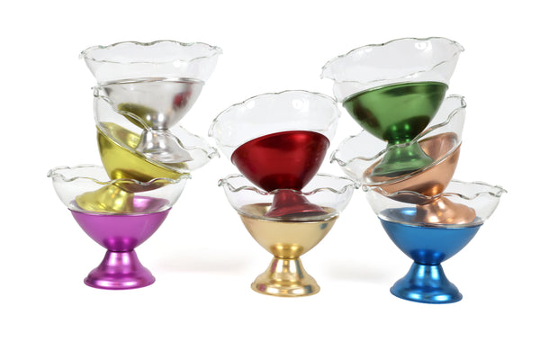 Set of 8 Heller Hostess-Ware Colorama Anodized Aluminium Dessert Cups