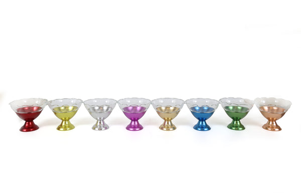 Set of 8 Heller Hostess-Ware Colorama Anodized Aluminium Dessert Cups