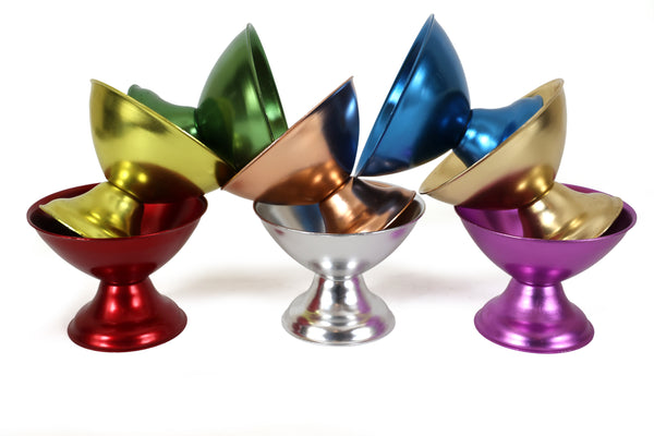 Set of 8 Heller Hostess-Ware Colorama Anodized Aluminium Dessert Cups