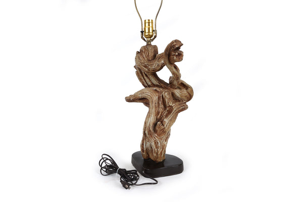 Pair of Mid Century Plaster Driftwood Table Lamps - Rewired