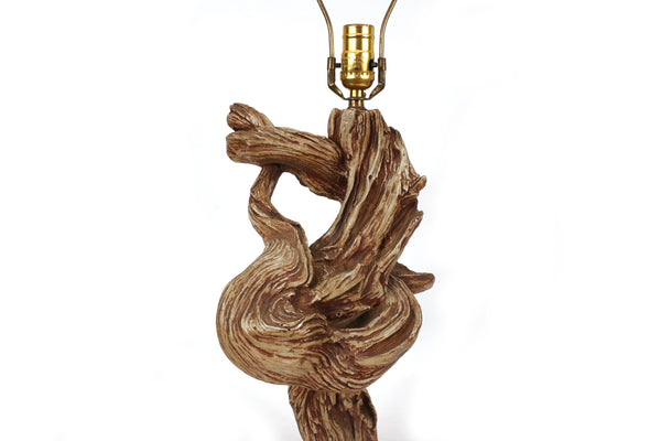 Pair of Mid Century Plaster Driftwood Table Lamps - Rewired