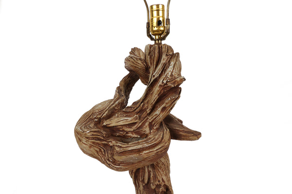 Pair of Mid Century Plaster Driftwood Table Lamps - Rewired
