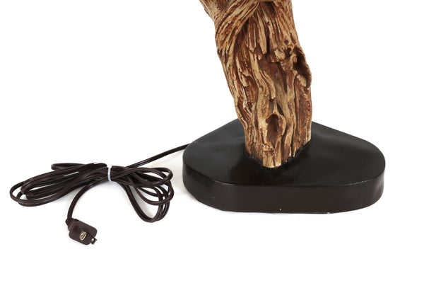 Pair of Mid Century Plaster Driftwood Table Lamps - Rewired