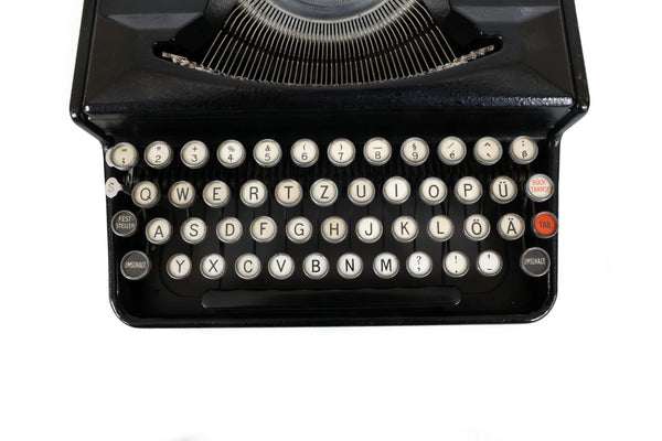 Refreshed Erika Model 5 Tab 1930's Typewriter by Seidel & Naumann, Dresden Germany