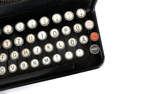 Refreshed Erika Model 5 Tab 1930's Typewriter by Seidel & Naumann, Dresden Germany