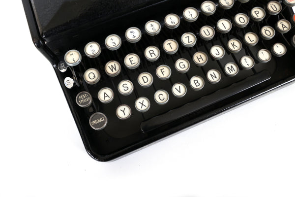 Refreshed Erika Model 5 Tab 1930's Typewriter by Seidel & Naumann, Dresden Germany