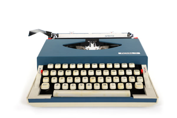 Refreshed Royal Sprite Portable Manual Typewriter in Blue