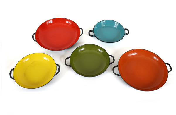Set of 5 Nesting Enameled Saute Pans - Mid Century Modern