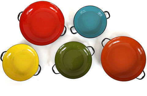 Set of 5 Nesting Enameled Saute Pans - Mid Century Modern