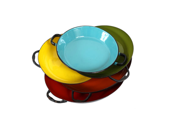 Set of 5 Nesting Enameled Saute Pans - Mid Century Modern