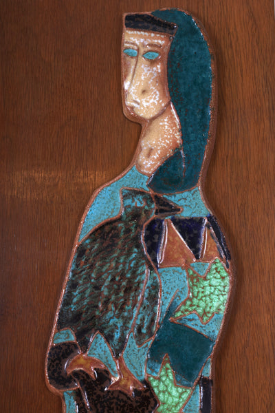 Pair of MCM Ceramic Wall Art - Attributed to Artist Harris G Strong