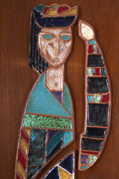 Pair of MCM Ceramic Wall Art - Attributed to Artist Harris G Strong