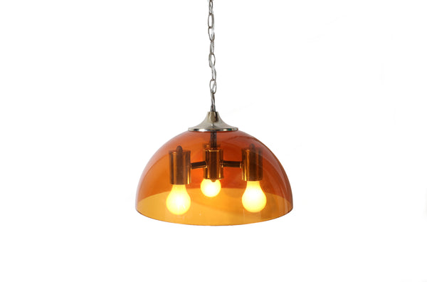 Mid Century Modern Dome Hanging Swag Light for Ceiling - Rewired