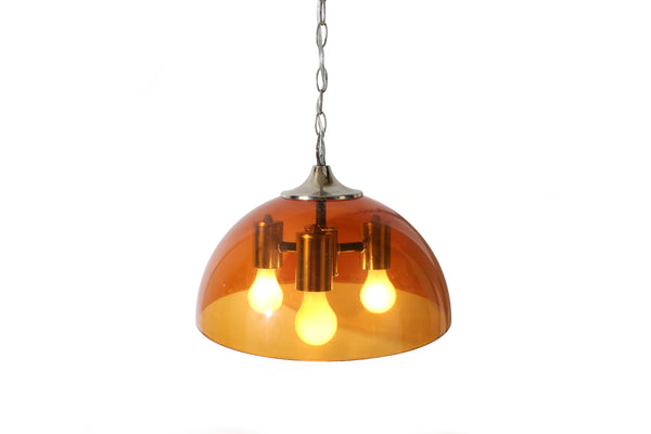 Mid Century Modern Dome Hanging Swag Light for Ceiling - Rewired