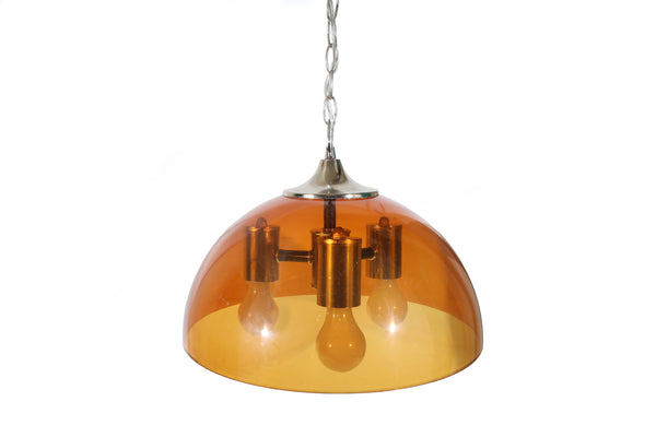 Mid Century Modern Dome Hanging Swag Light for Ceiling - Rewired